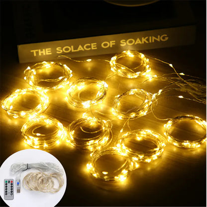 3M LED Curtain Fairy Lights with Remote for Decoration