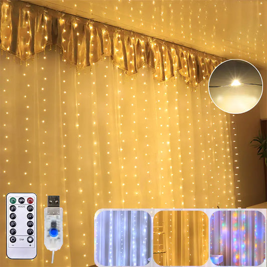 LED Copper Curtain Lamp with USB Remote Control
