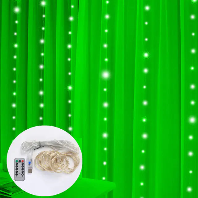 3M LED Curtain Fairy Lights with Remote for Decoration
