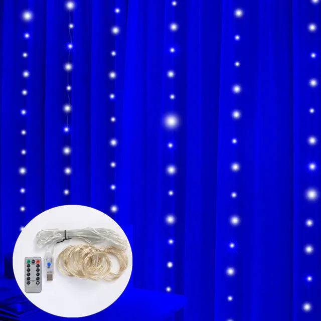 3M LED Curtain Fairy Lights with Remote for Decoration