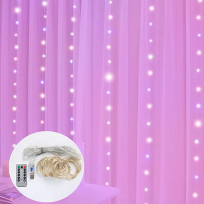 3M LED Curtain Fairy Lights with Remote for Decoration