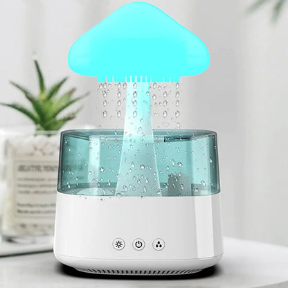 Cloud Raining 7-Color LED Night Light Aromatherapy Essential Oil Diffuser and Micro Humidifier with Rain Fall Sounds for Sleeping Room and Office Diffuser (White)
