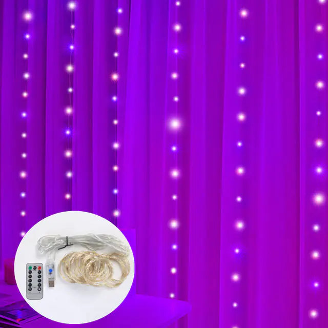 3M LED Curtain Fairy Lights with Remote for Decoration